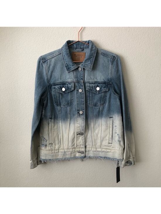 Blank NYC Jackets & Blazers - Blank NYC blue white distressed denim jacket